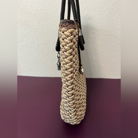 BRIGHTON Braided Straw Wicker Woven Brown Shopper Tote - Picture 13 of 16